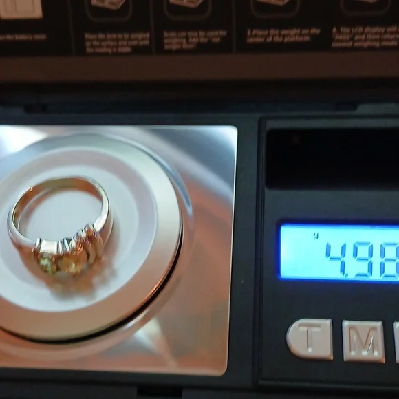 Citrine and Peridot 925 Silver Ring, Size 9 - Picture 5 of 6